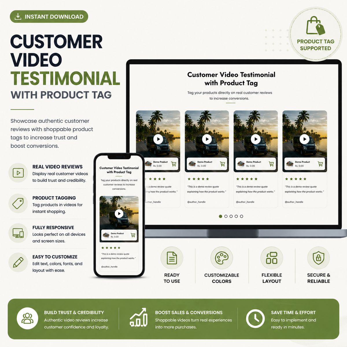 Customer Video Testimonial with Product Tagging