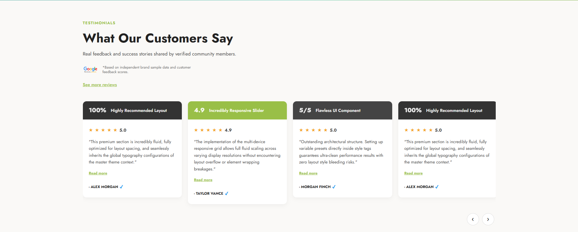 Customer Review Slider